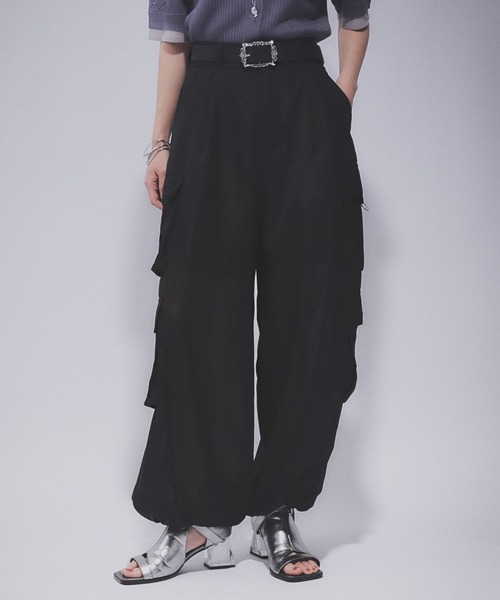 HARE（ハレ）の「2WAYシアーデザインカーゴパンツ(HARE)（カーゴパンツ・レディース・ブルー/ブラック・FREE）」の6枚目の写真