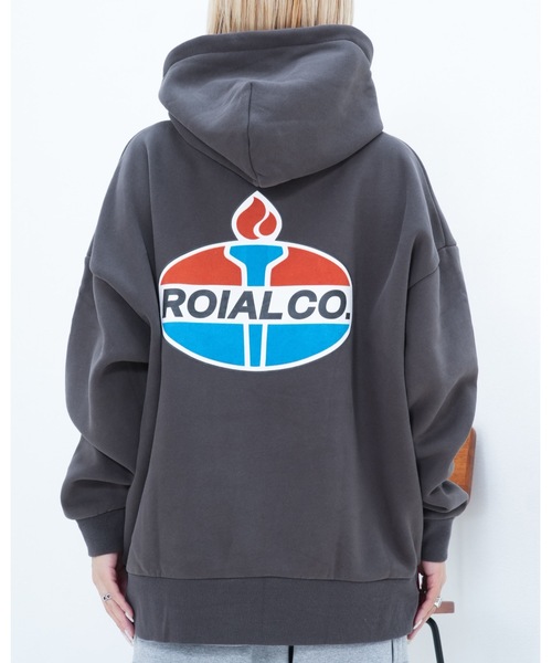 roial(ロイアル)の「HOODIE/ROIAL(ロイアル)キャンドルロゴデザインプルオーバーパーカー ・フーディ(パーカー・メンズ・チャコールグレー/グリーン系その他3・SMALL/MEDIUM/LARGE)」の2枚目の写真