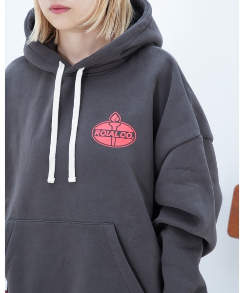 roial(ロイアル)の「HOODIE/ROIAL(ロイアル)キャンドルロゴデザインプルオーバーパーカー ・フーディ(パーカー・メンズ・チャコールグレー/グリーン系その他3・SMALL/MEDIUM/LARGE)」の8枚目の写真