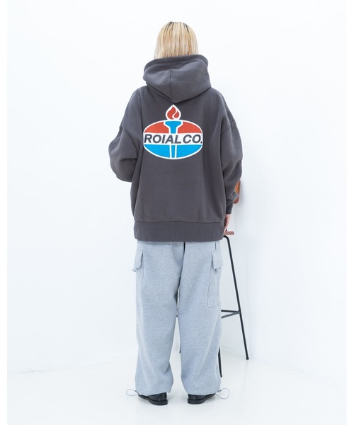 roial(ロイアル)の「HOODIE/ROIAL(ロイアル)キャンドルロゴデザインプルオーバーパーカー ・フーディ(パーカー・メンズ・チャコールグレー/グリーン系その他3・SMALL/MEDIUM/LARGE)」の11枚目の写真