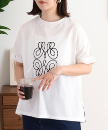 Anna Nicola モチーフ刺繍半袖Tシャツ