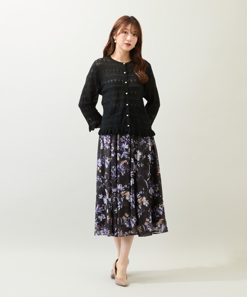 Rose Tiara（ローズティアラ）の「透かし編みニットカーディガン（ニット/セーター・レディース・ピンク/ブラック/ブルー・38/42/46）」の11枚目の写真