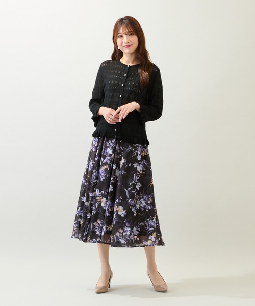 Rose Tiara（ローズティアラ）の「透かし編みニットカーディガン（ニット/セーター・レディース・ピンク/ブラック/ブルー・38/42/46）」の12枚目の写真