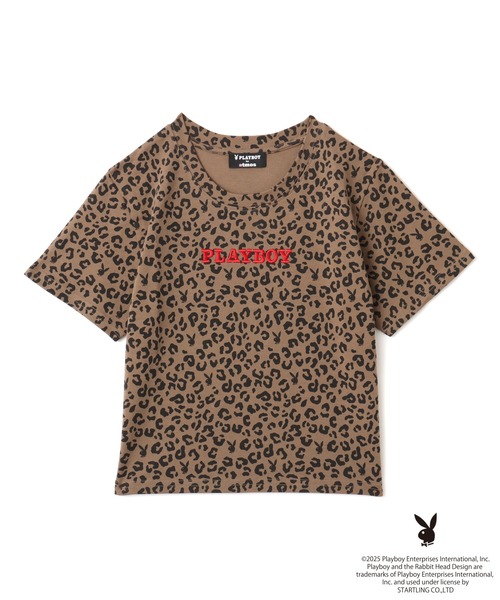 PLAYBOY プレイボーイ Tシャツ トップス バタフライ PLAYBOYプレイボーイ 唇とバタフライデザイン TシャツサイズL