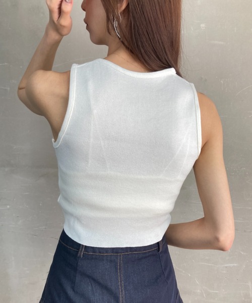 CLANE タンクトップ アシンメトリー レイヤード トップス リブ