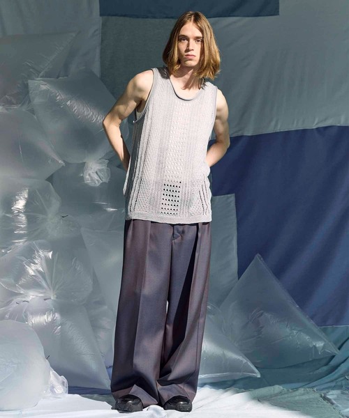 トップス MaisonSpecial NarrowPlating Knit TankTop Knit Tank Top