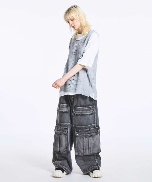 MAISON SPECIAL◆メゾンスペシャル/キャミソール・タンクトップ/FREE/コットン/インディゴ/無地 Reversible See-through Tank Top/リバーシブルシースルータンク