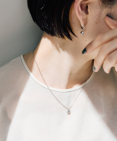 ear PAPILLONNER(イアパピヨネ)の「《金属アレルギー対応/ステンレス》ジルコニアネックレス(ネックレス・レディース・シルバー/ゴールド・FREE)」の1枚目の写真