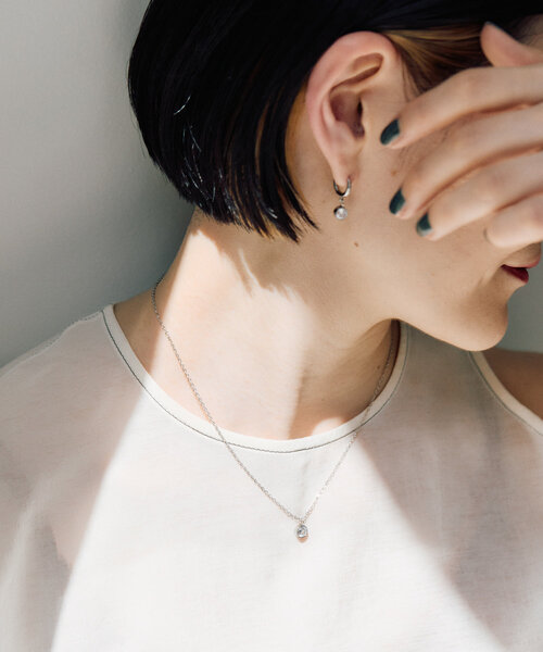 ear PAPILLONNER(イアパピヨネ)の「《金属アレルギー対応/ステンレス》ジルコニアネックレス(ネックレス・レディース・シルバー/ゴールド・FREE)」の7枚目の写真