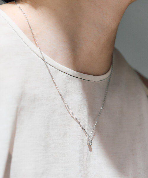 ear PAPILLONNER(イアパピヨネ)の「《金属アレルギー対応/ステンレス》ジルコニアネックレス(ネックレス・レディース・シルバー/ゴールド・FREE)」の8枚目の写真