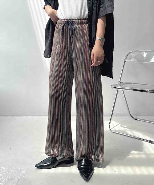 AS KNOW AS plus(アズノゥアズプラス)の「●ウエストゴム メッシュ イージーワイドパンツ(その他パンツ・レディース・ブラウン系/グリーン系/ブラック系/グリーン系その他/ブラック系その他/ホワイト系その他/ブルー系その他/ネイビー系・FREE)」の8枚目の写真