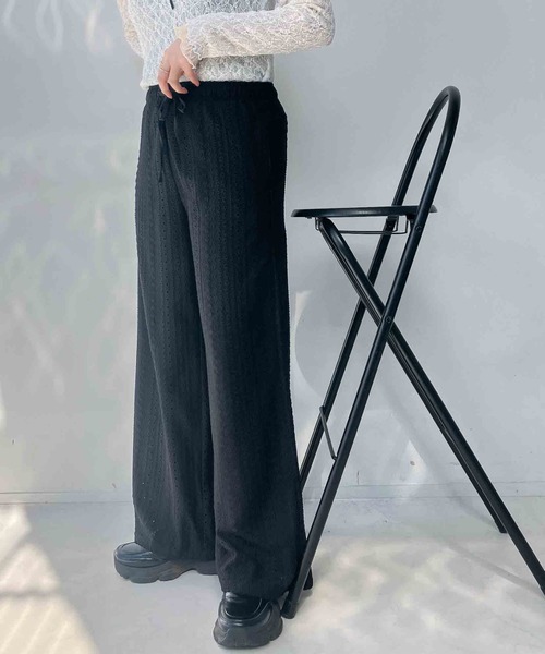 AS KNOW AS plus（アズノゥアズプラス）の「●ウエストゴム メッシュ イージーワイドパンツ（その他パンツ・レディース・ブラウン系/グリーン系/ブラック系/グリーン系その他/ブラック系その他/ホワイト系その他・FREE）」の3枚目の写真