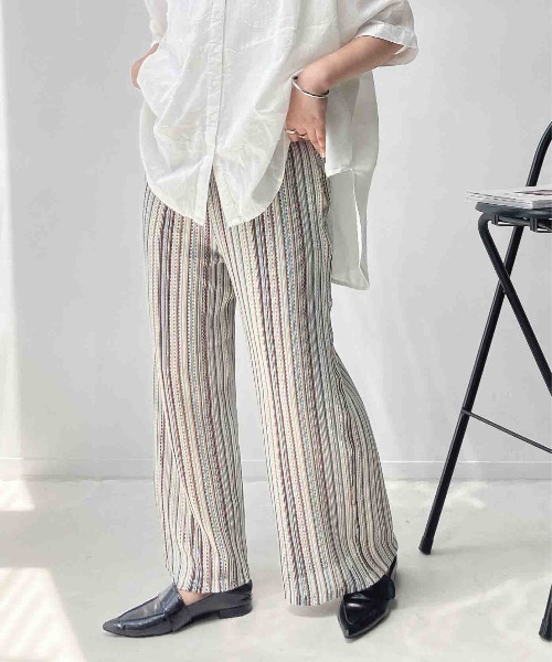 AS KNOW AS plus(アズノゥアズプラス)の「●ウエストゴム メッシュ イージーワイドパンツ(その他パンツ・レディース・ブラウン系/グリーン系/ブラック系/グリーン系その他/ブラック系その他/ホワイト系その他/ブルー系その他/ネイビー系・FREE)」の7枚目の写真