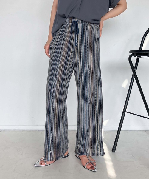 AS KNOW AS plus（アズノゥアズプラス）の「●ウエストゴム メッシュ イージーワイドパンツ（その他パンツ・レディース・ブラウン系/グリーン系/ブラック系/グリーン系その他/ブラック系その他/ホワイト系その他・FREE）」の8枚目の写真