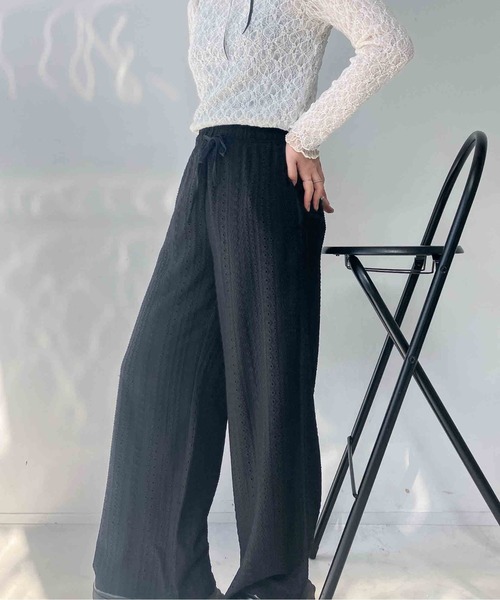 AS KNOW AS plus（アズノゥアズプラス）の「●ウエストゴム メッシュ イージーワイドパンツ（その他パンツ・レディース・ブラウン系/グリーン系/ブラック系/グリーン系その他/ブラック系その他/ホワイト系その他・FREE）」の14枚目の写真