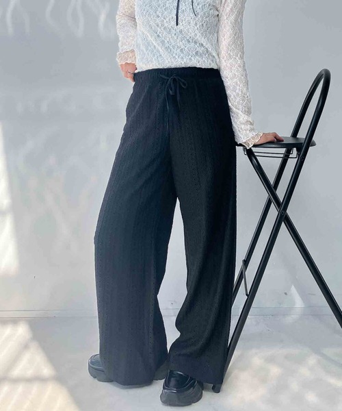 AS KNOW AS plus（アズノゥアズプラス）の「●ウエストゴム メッシュ イージーワイドパンツ（その他パンツ・レディース・ブラウン系/グリーン系/ブラック系/グリーン系その他/ブラック系その他/ホワイト系その他・FREE）」の15枚目の写真