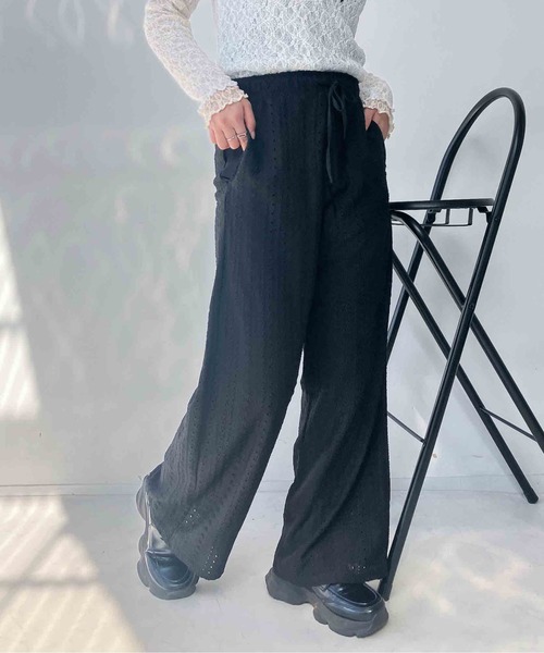 AS KNOW AS plus（アズノゥアズプラス）の「●ウエストゴム メッシュ イージーワイドパンツ（その他パンツ・レディース・ブラウン系/グリーン系/ブラック系/グリーン系その他/ブラック系その他/ホワイト系その他・FREE）」の18枚目の写真