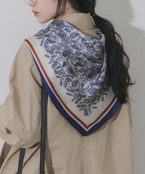 SMELLY（スメリー）の「アソートビッグスカーフ（バンダナ/スカーフ・レディース・グリーン/ネイビー/ブラック/カーキ/ブラウン/ブルー/ブルー系その他/ベージュ・-）」の20枚目の写真