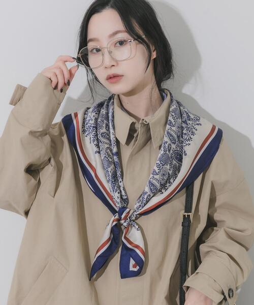 SMELLY（スメリー）の「アソートビッグスカーフ（バンダナ/スカーフ・レディース・グリーン/ネイビー/ブラック/カーキ/ブラウン/ブルー/ブルー系その他/ベージュ・-）」の22枚目の写真