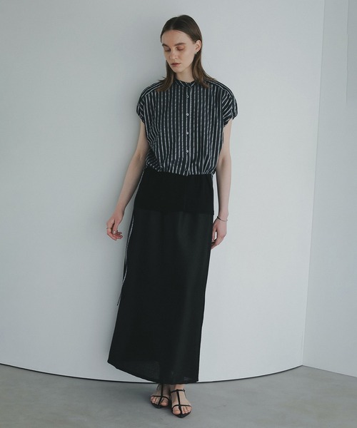 MANOF(マノフ)の「STRIPE SHORT TOPS(シャツ/ブラウス・レディース・ライトブルー/ブラック/ホワイト・FREE)」の21枚目の写真