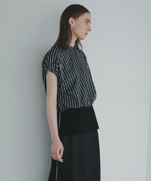 MANOF(マノフ)の「STRIPE SHORT TOPS(シャツ/ブラウス・レディース・ライトブルー/ブラック/ホワイト・FREE)」の17枚目の写真