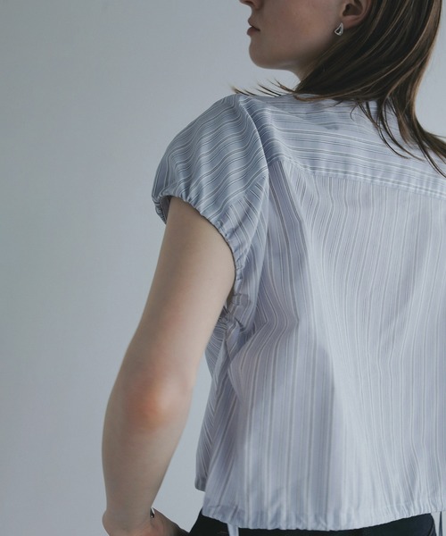 MANOF(マノフ)の「STRIPE SHORT TOPS(シャツ/ブラウス・レディース・ライトブルー/ブラック/ホワイト・FREE)」の13枚目の写真