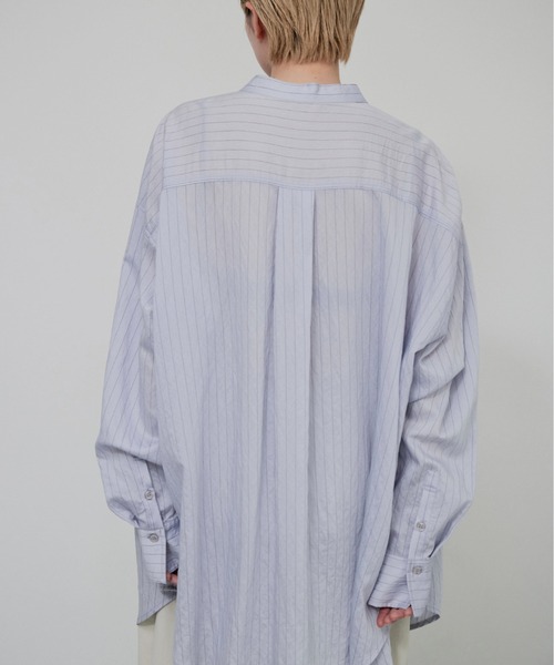 lit(リット)の「Stripe Over Shirt(シャツ/ブラウス・レディース・オフホワイト/アイボリー/サックスブルー・FREE)」の14枚目の写真