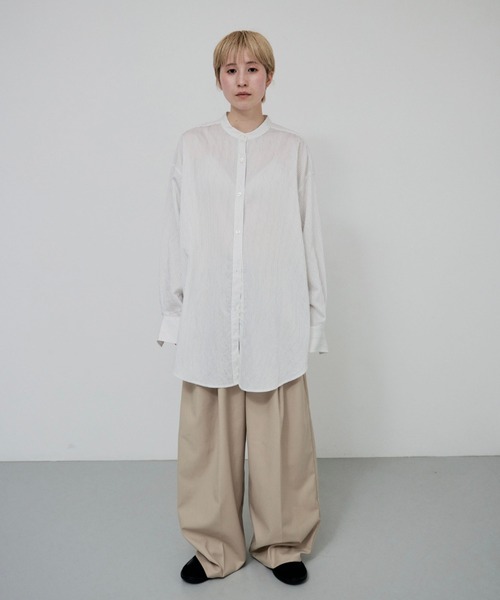 lit(リット)の「Stripe Over Shirt(シャツ/ブラウス・レディース・オフホワイト/アイボリー/サックスブルー・FREE)」の7枚目の写真
