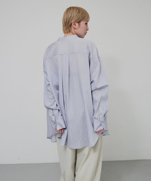 lit(リット)の「Stripe Over Shirt(シャツ/ブラウス・レディース・オフホワイト/アイボリー/サックスブルー・FREE)」の19枚目の写真