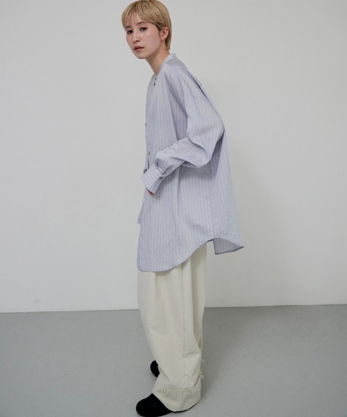 lit(リット)の「Stripe Over Shirt(シャツ/ブラウス・レディース・オフホワイト/アイボリー/サックスブルー・FREE)」の18枚目の写真