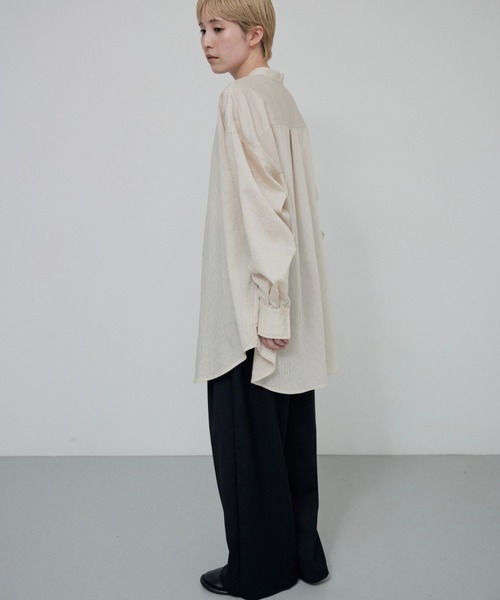 lit(リット)の「Stripe Over Shirt(シャツ/ブラウス・レディース・オフホワイト/アイボリー/サックスブルー・FREE)」の12枚目の写真