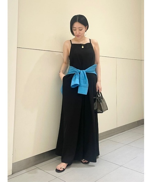 アルアバイル　　ブラックオールインワン allureville（アルアバイル） サロペット オーバーオール Vネック