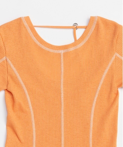 Bicolor Stitch Rib T-shirt/バイカラーステッチリブTシャツ