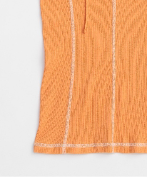 MAISON SPECIAL(メゾンスペシャル)の「Bicolor Stitch Rib T-shirt/バイカラーステッチリブTシャツ(Tシャツ/カットソー・レディース・ホワイト/ブラック/ブルー/オレンジ・FREE)」の22枚目の写真