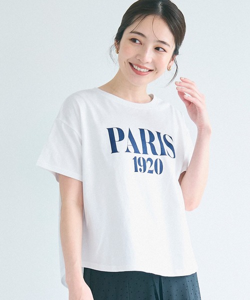 coca(coca)(コカ)の「テールカットロゴTシャツ(Tシャツ/カットソー・レディース・アイボリー/ライトブルー/マスタード/ネイビー・S/M/L)」の1枚目の写真