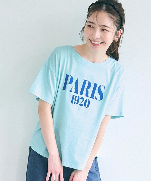 coca(coca)(コカ)の「テールカットロゴTシャツ(Tシャツ/カットソー・レディース・アイボリー/ライトブルー/マスタード/ネイビー・S/M/L)」の2枚目の写真