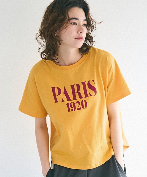 coca(coca)(コカ)の「テールカットロゴTシャツ(Tシャツ/カットソー・レディース・アイボリー/ライトブルー/マスタード/ネイビー・S/M/L)」の4枚目の写真
