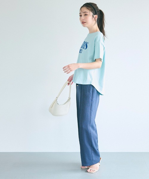 coca(coca)(コカ)の「テールカットロゴTシャツ(Tシャツ/カットソー・レディース・アイボリー/ライトブルー/マスタード/ネイビー・S/M/L)」の7枚目の写真