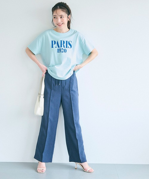 coca(coca)(コカ)の「テールカットロゴTシャツ(Tシャツ/カットソー・レディース・アイボリー/ライトブルー/マスタード/ネイビー・S/M/L)」の11枚目の写真