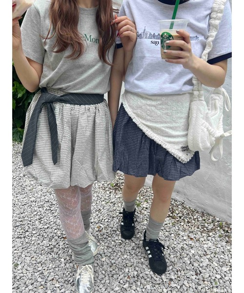PHILLY(フィリー)の「【PHILLY】チェックバルーンスカート(スカート・レディース・ホワイト/ネイビー・FREE)」の11枚目の写真