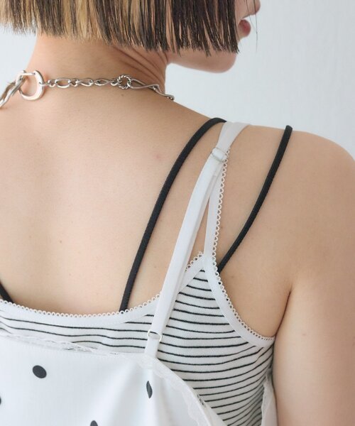 w closet（ダブルクローゼット）の「ドットロゴキャミワンピース（チュニック・レディース・ブラック/オフホワイト・FREE）」の16枚目の写真