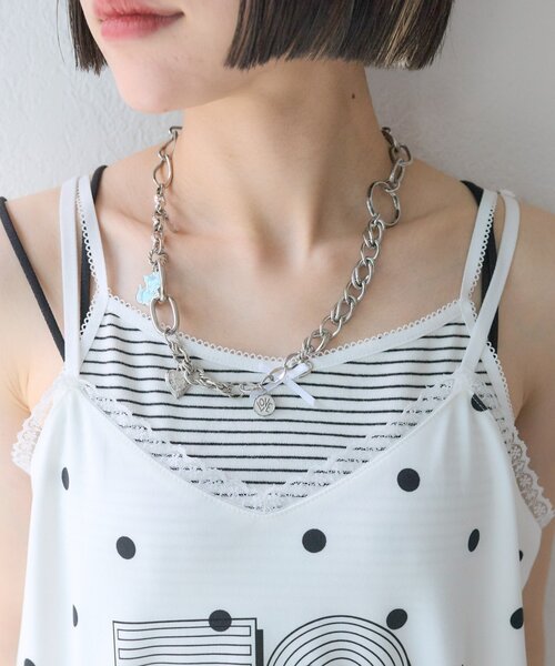 w closet（ダブルクローゼット）の「ドットロゴキャミワンピース（チュニック・レディース・ブラック/オフホワイト・FREE）」の17枚目の写真