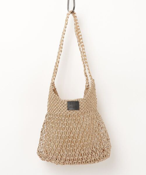 MAISON mou(メゾンムー)の「【Swaraj/スワラージ】手編みのメタリックマクラメ・OVAL TOTE(トートバッグ・レディース・ピンク系その他/ゴールド/ブラック・FREE)」の3枚目の写真