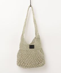 【Swaraj/スワラージ】手編みのメタリックマクラメ・OVAL TOTE