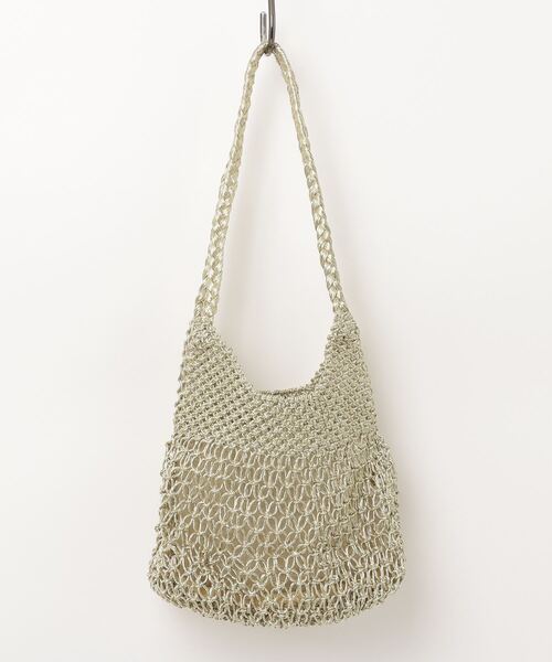 MAISON mou(メゾンムー)の「【Swaraj/スワラージ】手編みのメタリックマクラメ・OVAL TOTE(トートバッグ・レディース・ピンク系その他/ゴールド/ブラック・FREE)」の4枚目の写真