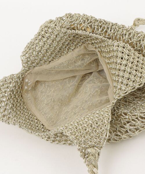 MAISON mou(メゾンムー)の「【Swaraj/スワラージ】手編みのメタリックマクラメ・OVAL TOTE(トートバッグ・レディース・ピンク系その他/ゴールド/ブラック・FREE)」の6枚目の写真