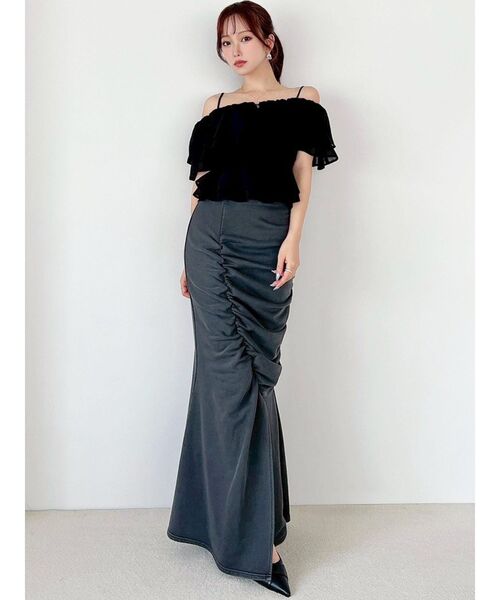 RESEXXY(リゼクシー)の「ギャザーマーメイドスカート【セットアップ着用可能】(スカート・レディース・ライトグレー/チャコールグレー/ブラック・FREE)」の12枚目の写真