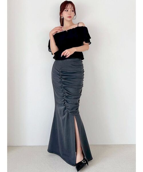 RESEXXY(リゼクシー)の「ギャザーマーメイドスカート【セットアップ着用可能】(スカート・レディース・ライトグレー/チャコールグレー/ブラック・FREE)」の11枚目の写真