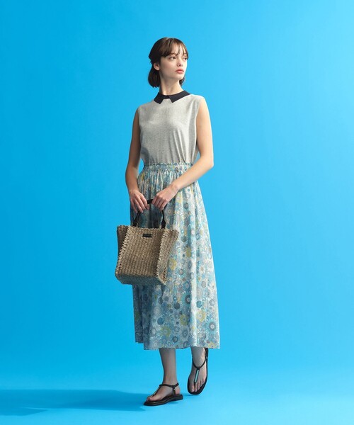 MACKINTOSH PHILOSOPHY（ﾏｯｷﾝﾄｯｼｭ ﾌｨﾛｿﾌｨｰ）の「リバティギャザースカート（スカート・レディース・グリーン/ライトブルー・36/38/34）」の3枚目の写真