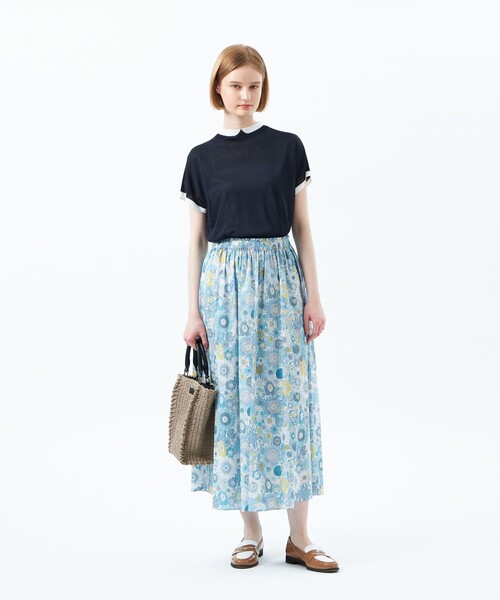 MACKINTOSH PHILOSOPHY（ﾏｯｷﾝﾄｯｼｭ ﾌｨﾛｿﾌｨｰ）の「リバティギャザースカート（スカート・レディース・グリーン/ライトブルー・36/38/34）」の4枚目の写真